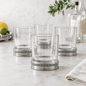 Arthur Court Bar Glasses Beaded Bar Glasses Set of 4