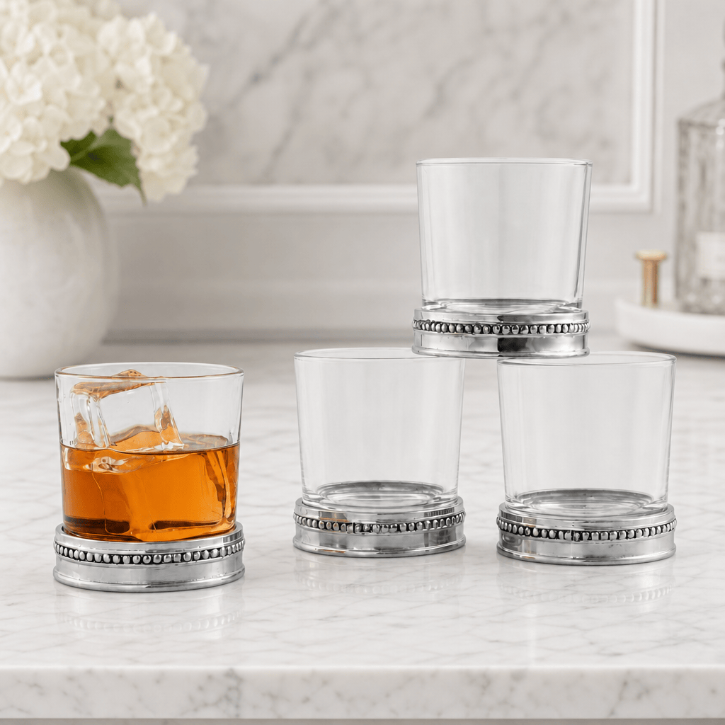 Arthur Court Bar Glasses Beaded Bar Glasses Set of 4