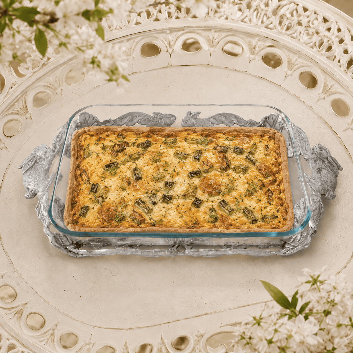 Arthur Court Bunny Bunny 3-Qt Casserole W/Pyrex