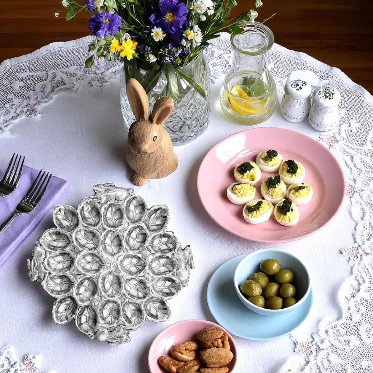 Arthur Court Bunny Bunny Deviled Egg Holder Large