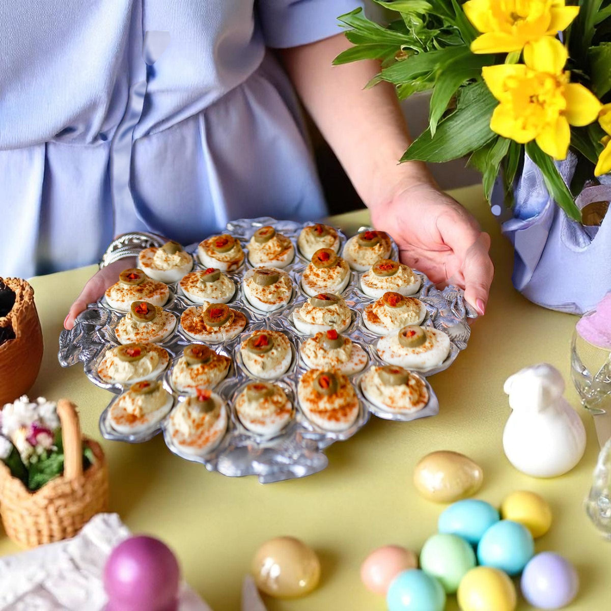 Arthur Court Bunny Bunny Deviled Egg Holder Large