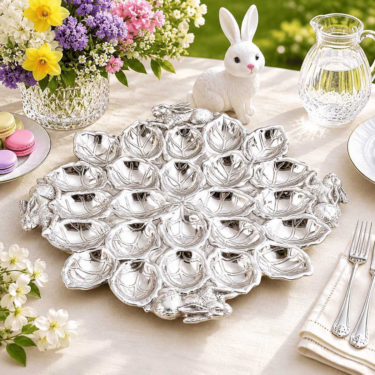 Arthur Court Bunny Bunny Deviled Egg Holder Large