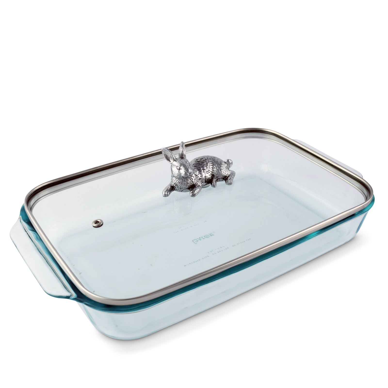 Arthur Court Bunny Bunny Lid with Pyrex 3 quart Baking Dish
