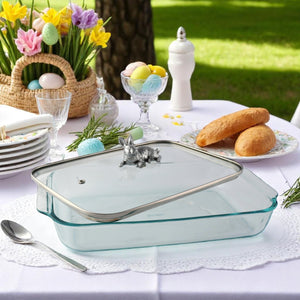 Arthur Court Bunny Bunny Lid with Pyrex 3 quart Baking Dish