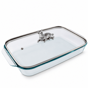 Arthur Court Bunny Bunny Lid with Pyrex 3 quart Baking Dish