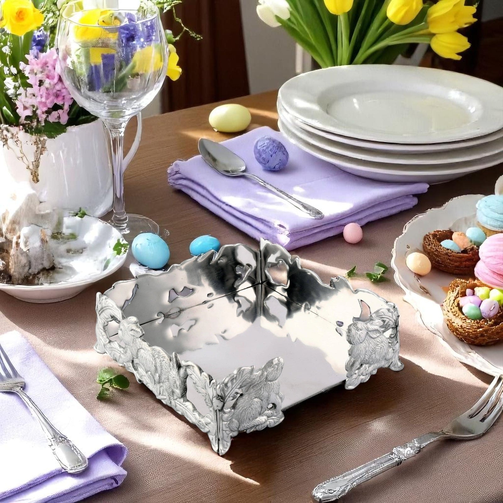Arthur Court Bunny Bunny Luncheon Napkin Box