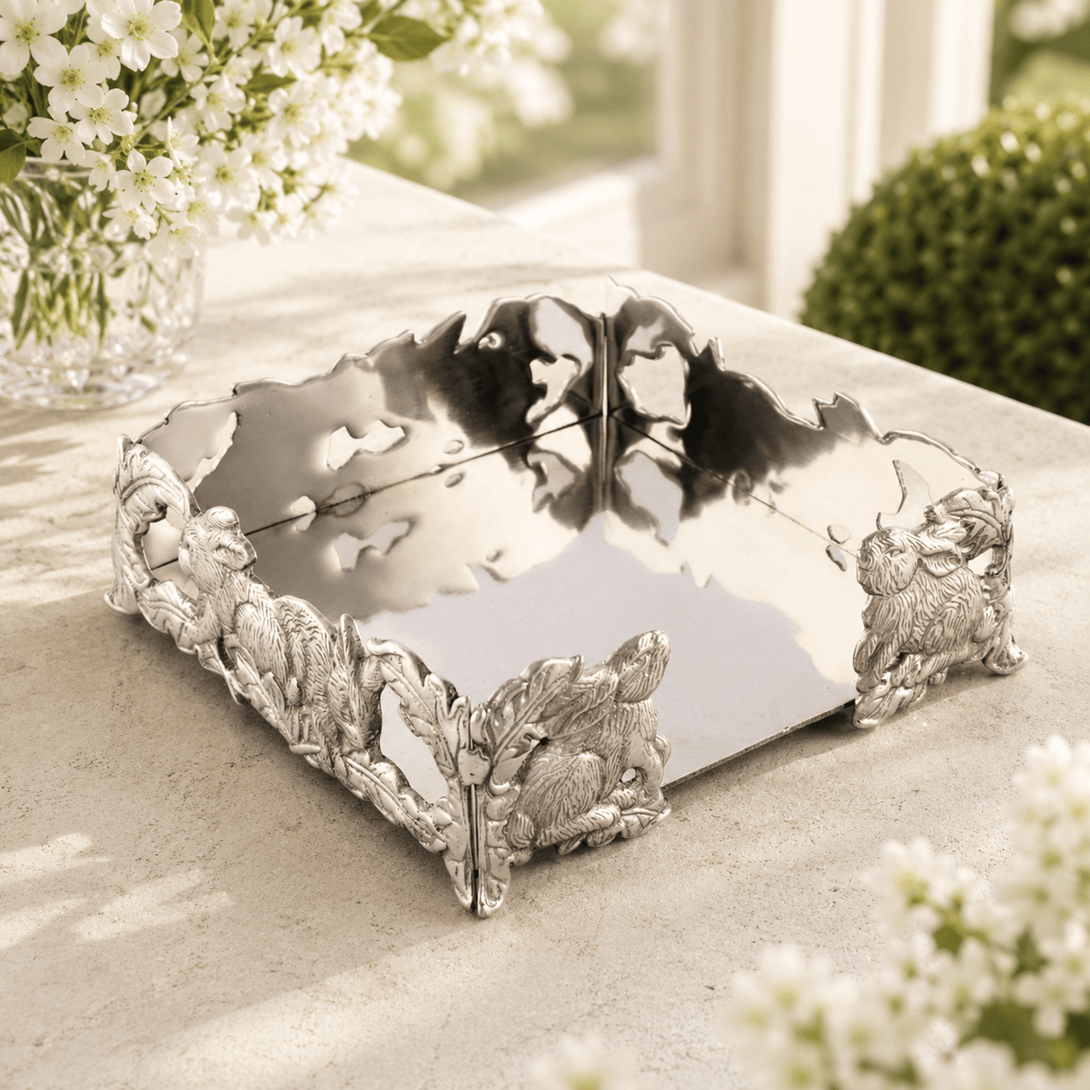 Arthur Court Bunny Bunny Luncheon Napkin Box