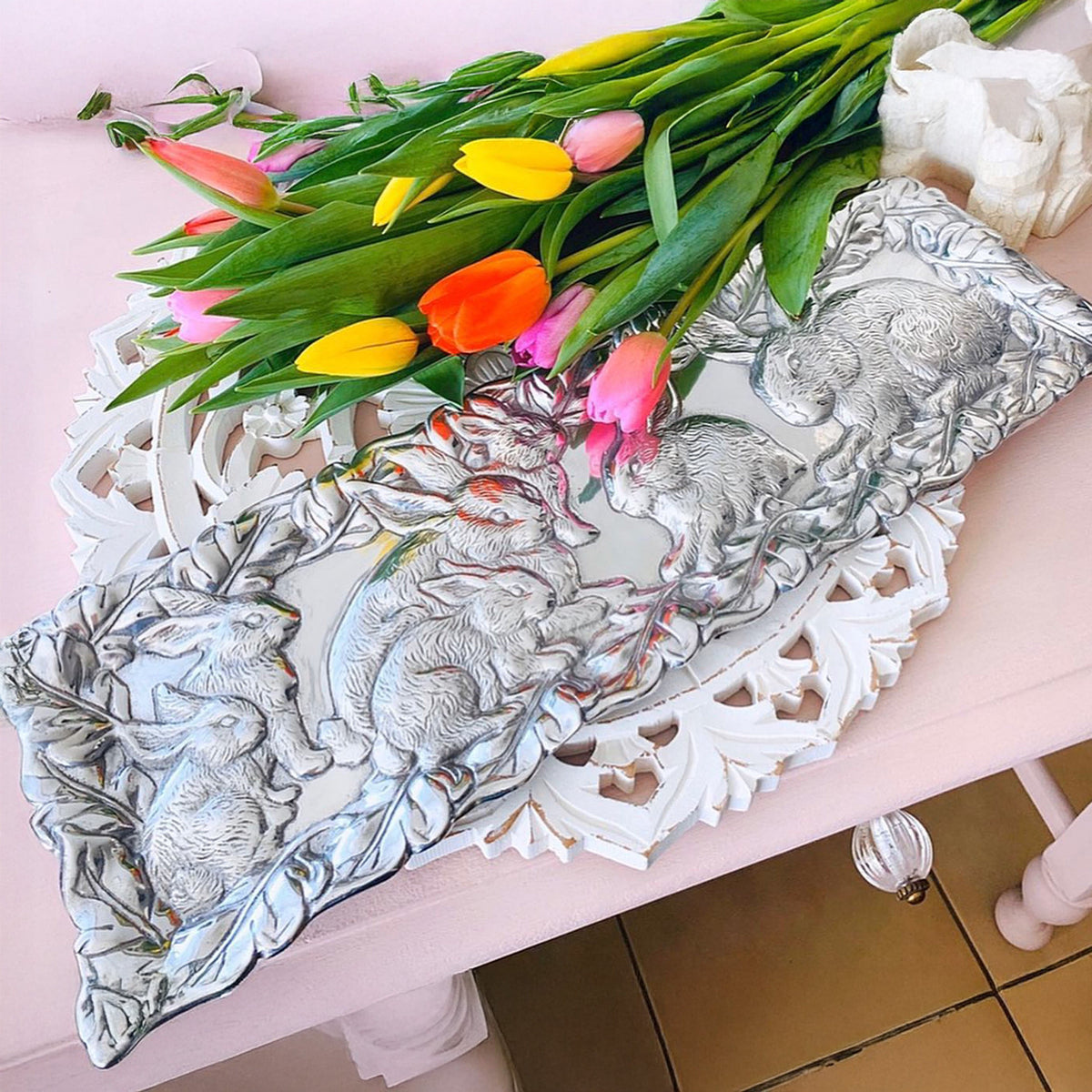 Arthur Court Bunny Bunny Oblong Tray