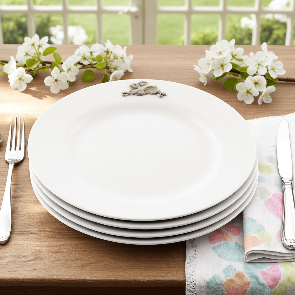 Arthur Court Bunny Bunny / Rabbit Melamine Lunch Plates - Set of 4