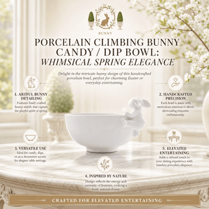 Arthur Court Bunny Porcelain Climbing Bunny Candy / Dip Bowl