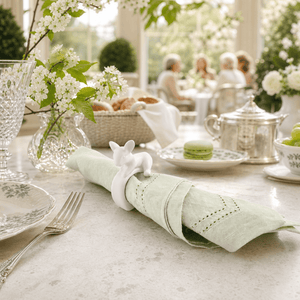 Arthur Court Bunny Porcelain Climbing Bunny Napkin Rings - Set of 4