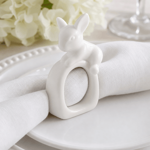 Arthur Court Bunny Porcelain Climbing Bunny Napkin Rings - Set of 4