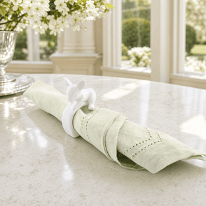 Arthur Court Bunny Porcelain Climbing Bunny Napkin Rings - Set of 4
