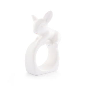 Arthur Court Bunny Porcelain Climbing Bunny Napkin Rings - Set of 4