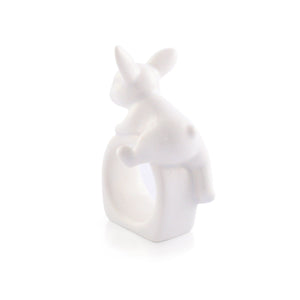 Arthur Court Bunny Porcelain Climbing Bunny Napkin Rings - Set of 4