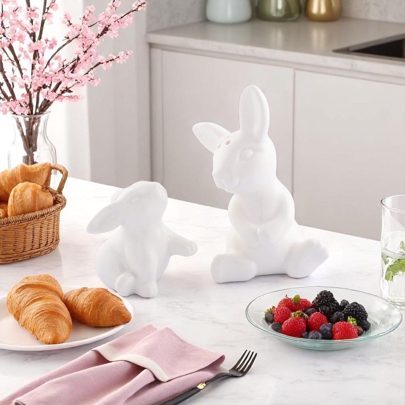 Arthur Court Bunny Porcelain Mother and Son Bunny Salt and Pepper