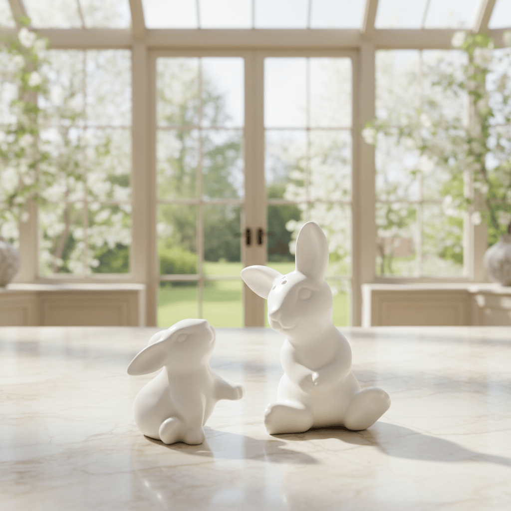 Arthur Court Bunny Porcelain Mother and Son Bunny Salt and Pepper