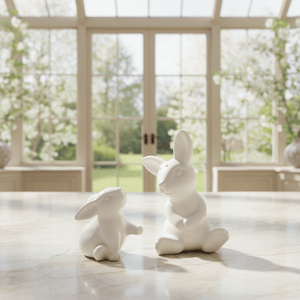 Arthur Court Bunny Porcelain Mother and Son Bunny Salt and Pepper