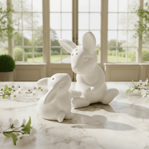 Arthur Court Bunny Porcelain Mother and Son Bunny Salt and Pepper