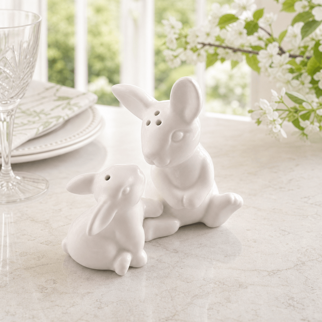 Arthur Court Bunny Porcelain Mother and Son Bunny Salt and Pepper