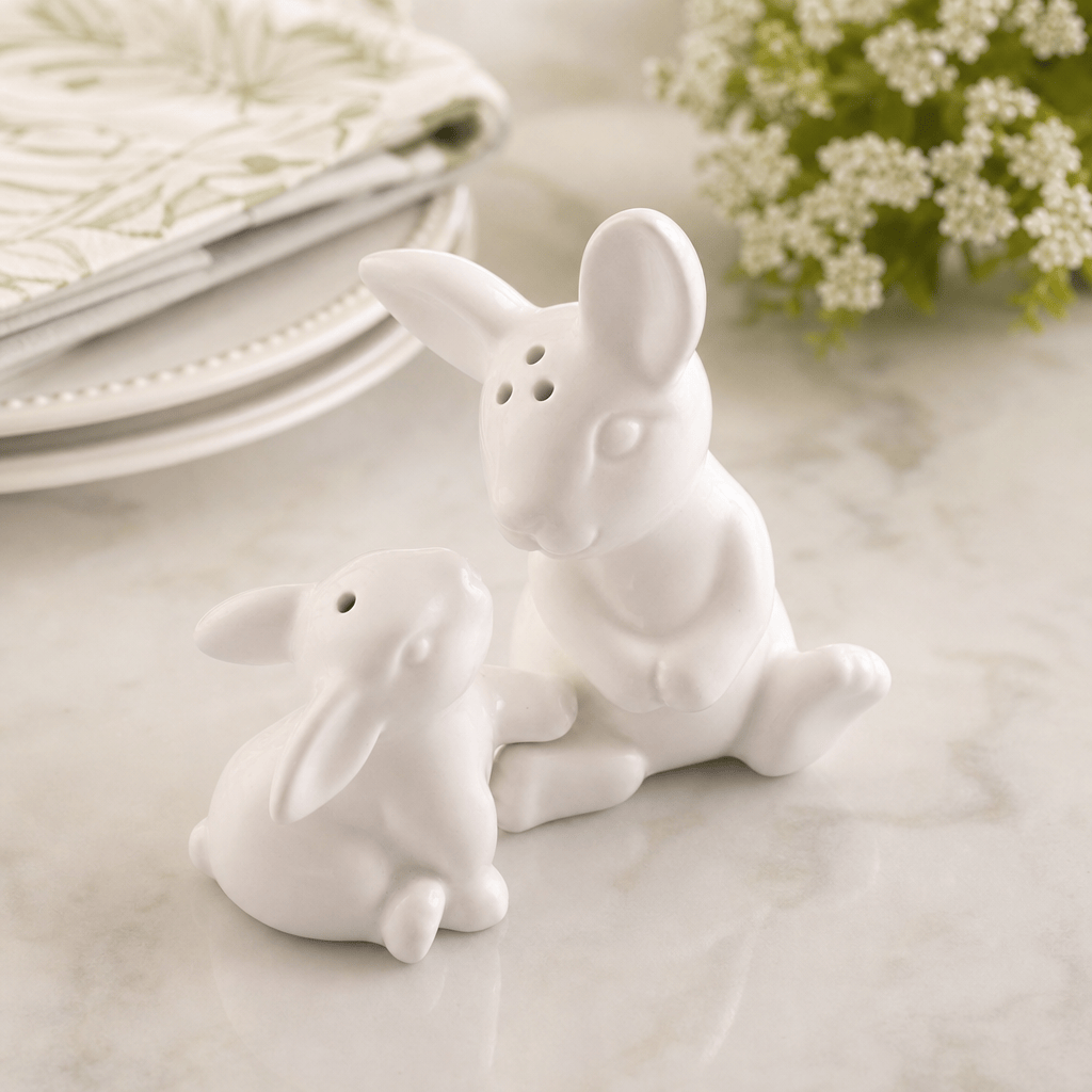 Arthur Court Bunny Porcelain Mother and Son Bunny Salt and Pepper