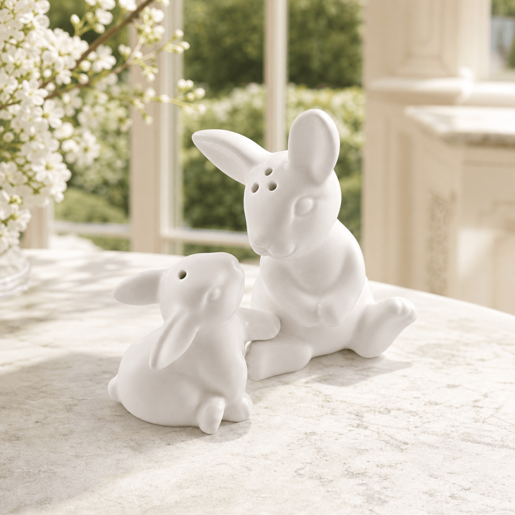 Arthur Court Bunny Porcelain Mother and Son Bunny Salt and Pepper