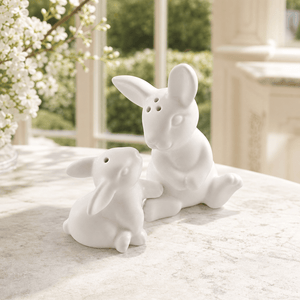 Arthur Court Bunny Porcelain Mother and Son Bunny Salt and Pepper