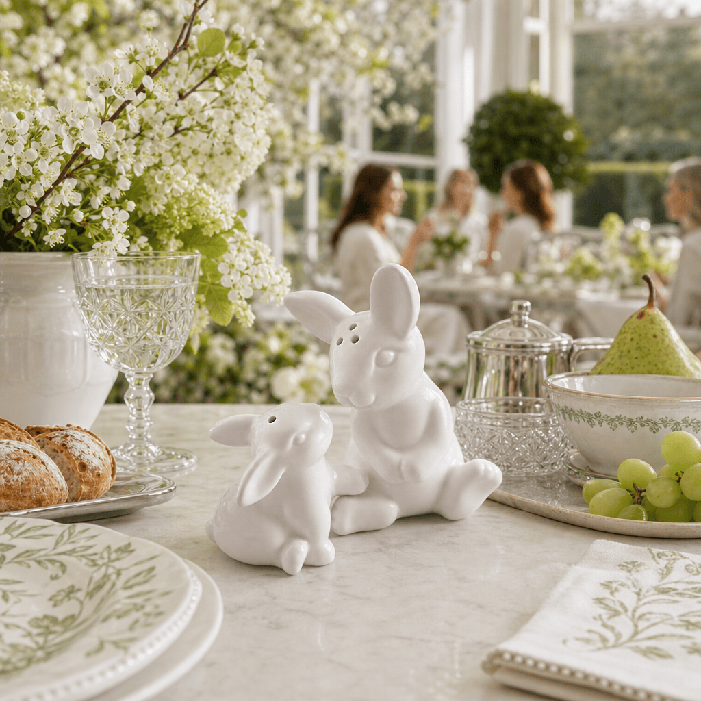 Arthur Court Bunny Porcelain Mother and Son Bunny Salt and Pepper