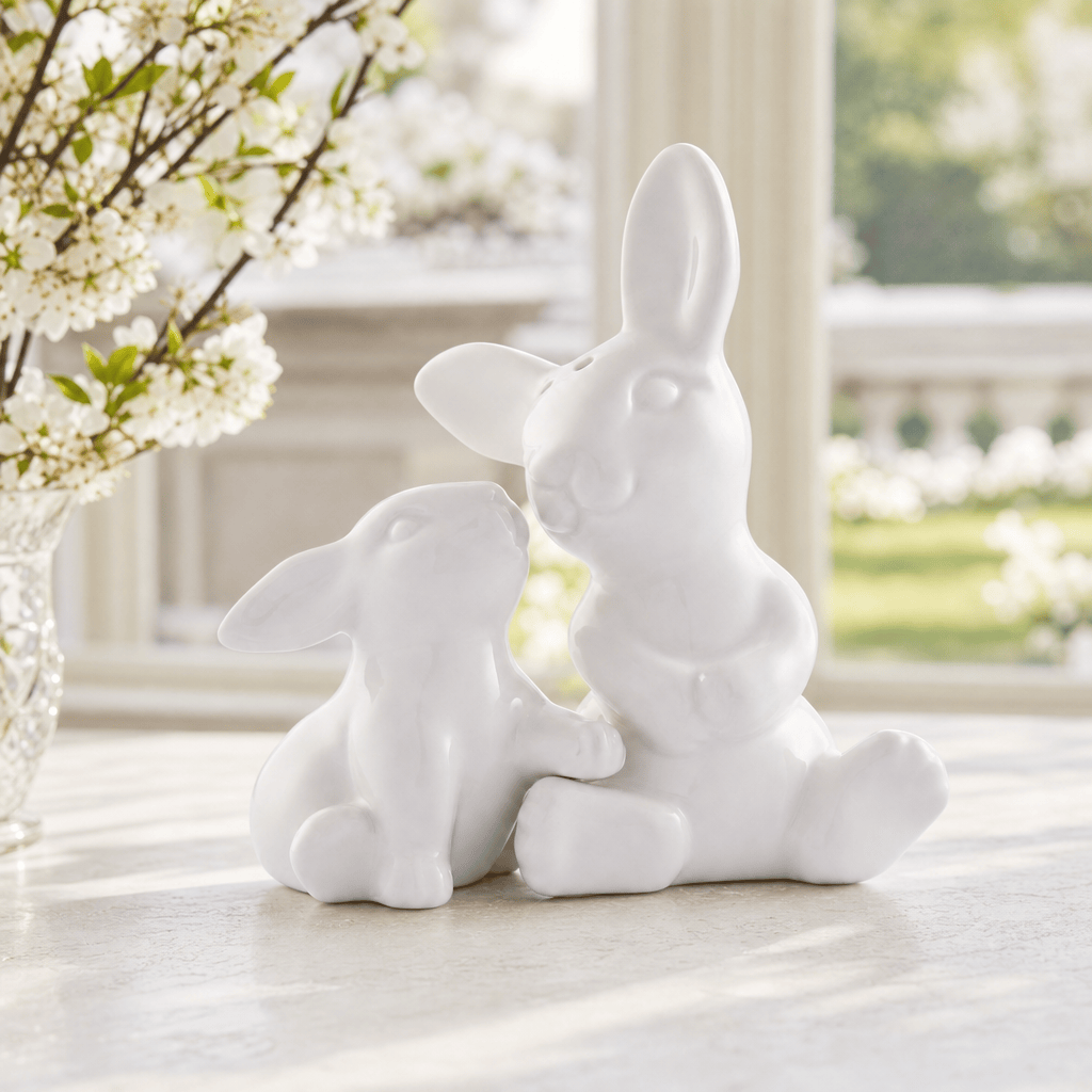 Arthur Court Bunny Porcelain Mother and Son Bunny Salt and Pepper