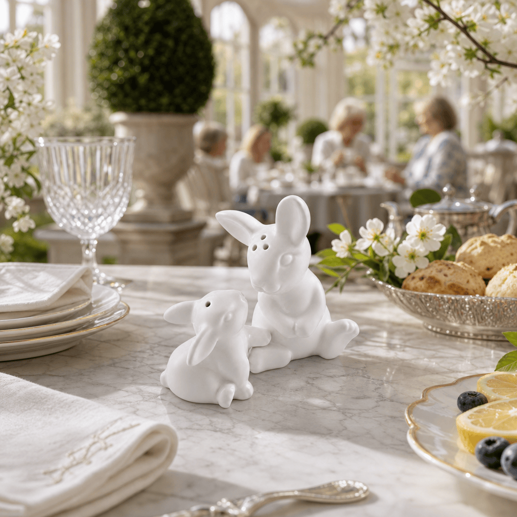 Arthur Court Bunny Porcelain Mother and Son Bunny Salt and Pepper