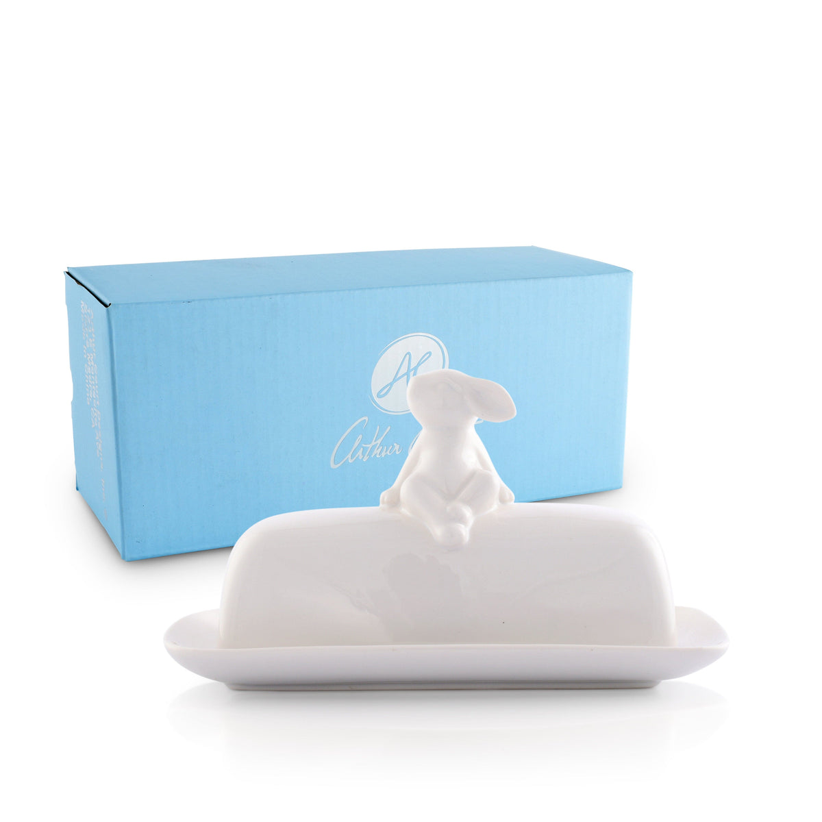Arthur Court Bunny Porcelain Sitting Bunny Butter Dish