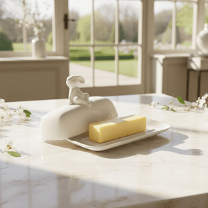 Arthur Court Bunny Porcelain Sitting Bunny Butter Dish