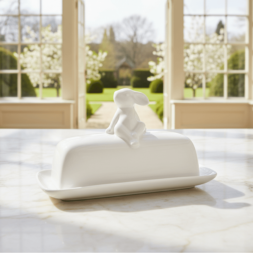 Arthur Court Bunny Porcelain Sitting Bunny Butter Dish