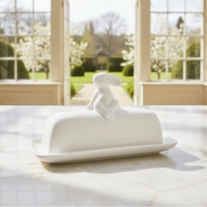 Arthur Court Bunny Porcelain Sitting Bunny Butter Dish