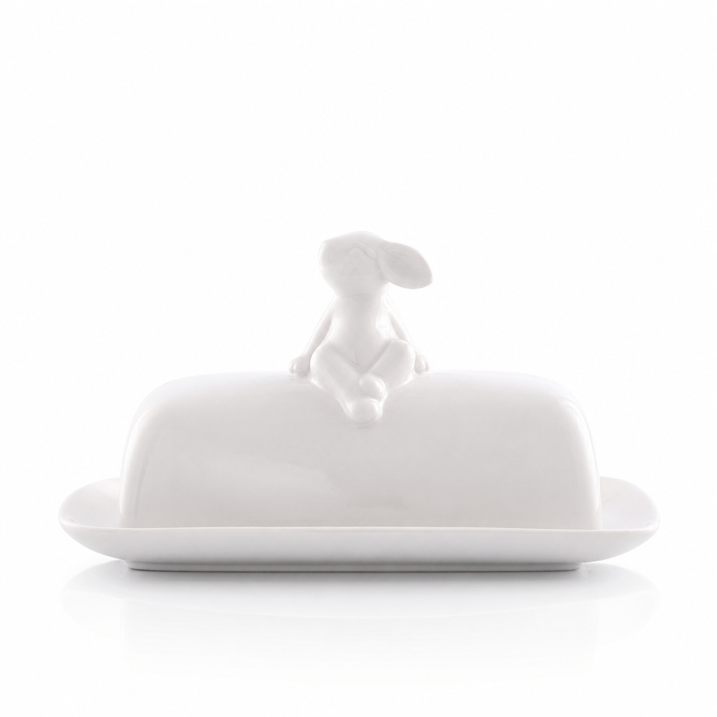 Arthur Court Bunny Porcelain Sitting Bunny Butter Dish