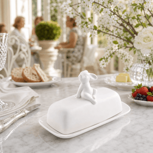 Arthur Court Bunny Porcelain Sitting Bunny Butter Dish