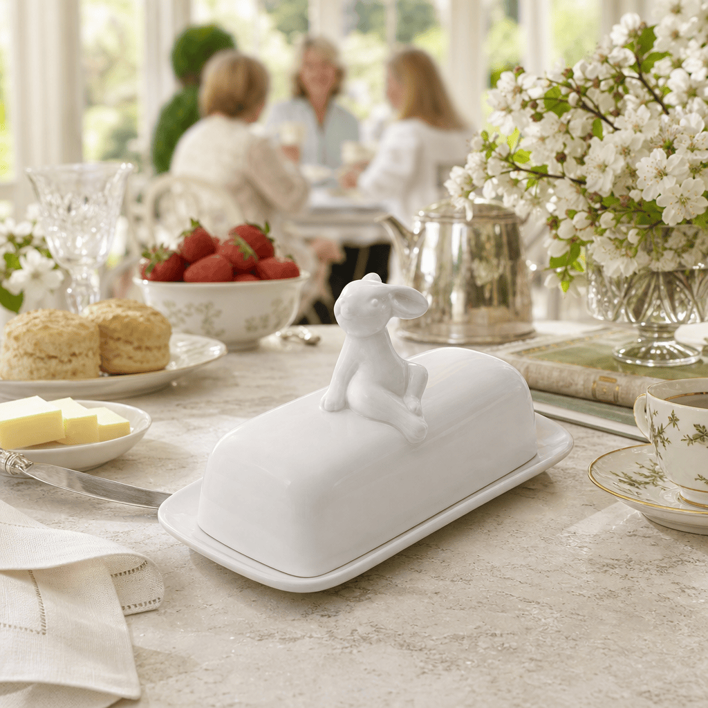 Arthur Court Bunny Porcelain Sitting Bunny Butter Dish