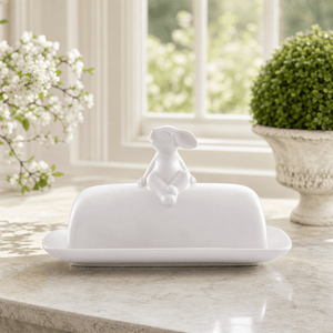 Arthur Court Bunny Porcelain Sitting Bunny Butter Dish