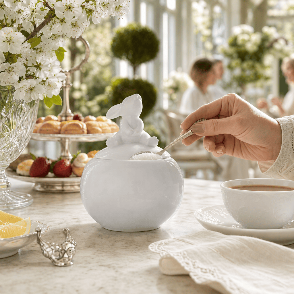 Arthur Court Bunny Porcelain Sitting Bunny Sugar Bowl