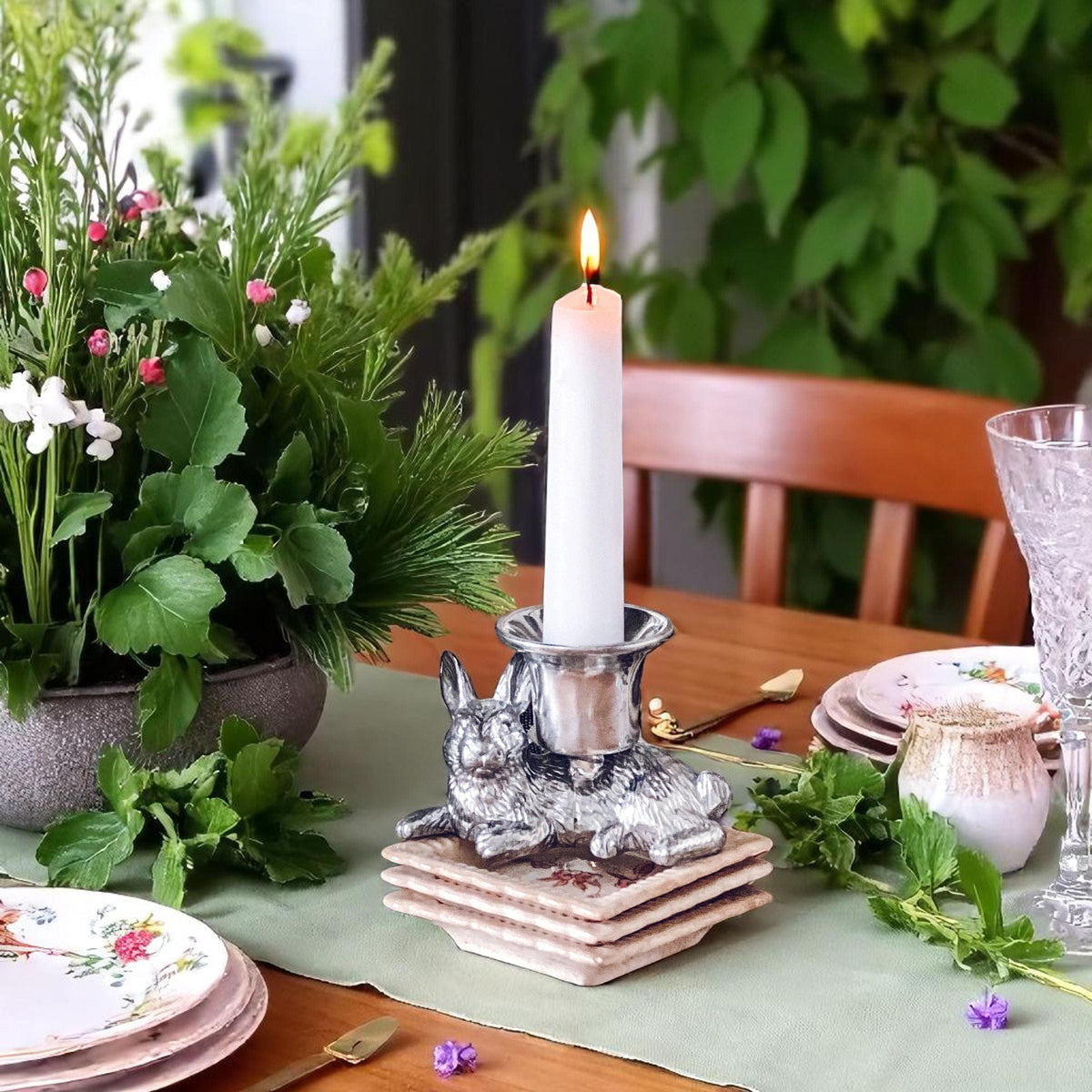 Arthur Court Bunny Rabbit candle holders