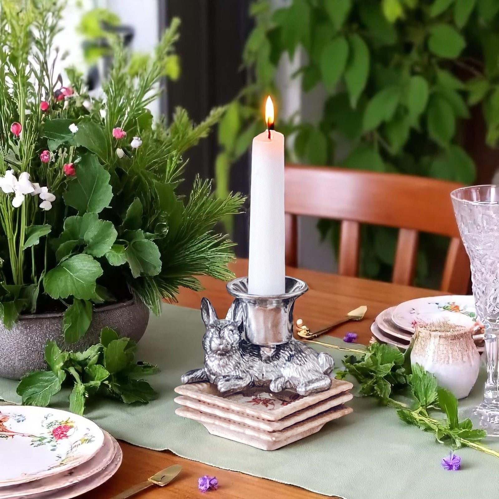 Arthur Court Bunny Rabbit candle holders