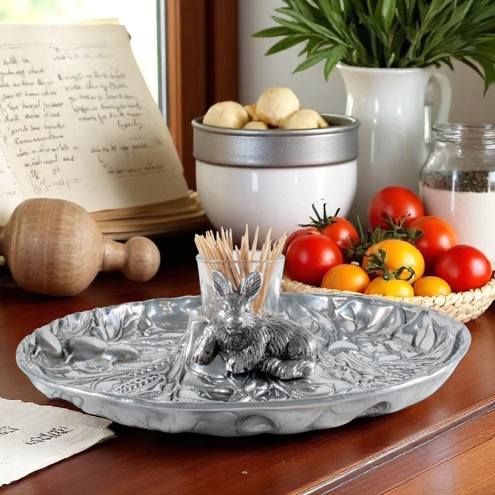 Arthur Court Bunny Rabbit Garden Tidbit Tray