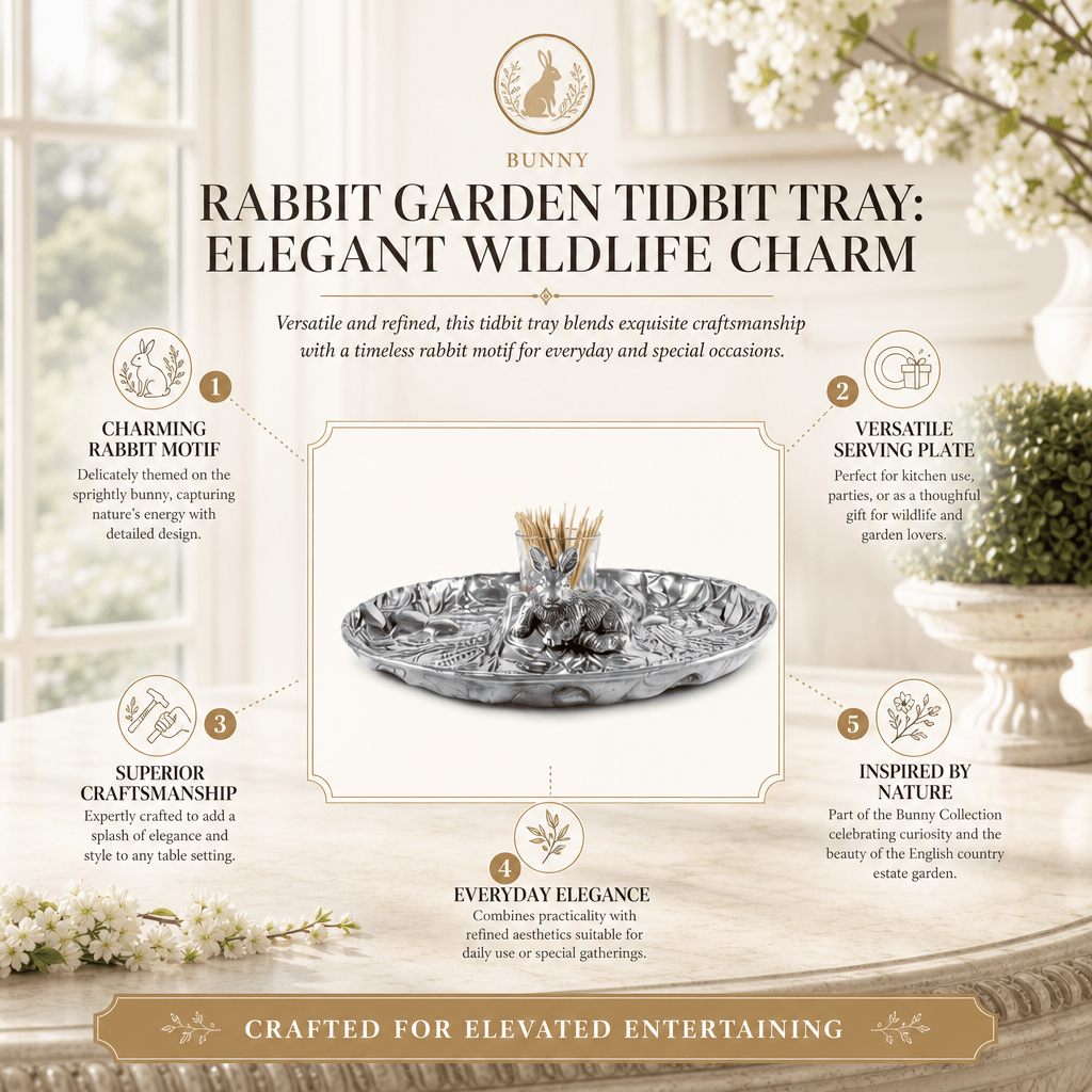 Arthur Court Bunny Rabbit Garden Tidbit Tray