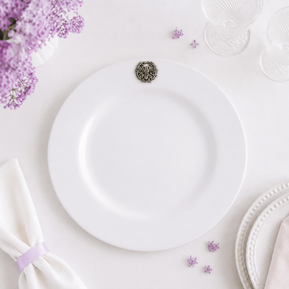 Arthur Court Butterfly Bee Melamine Lunch Plates - Set of 4