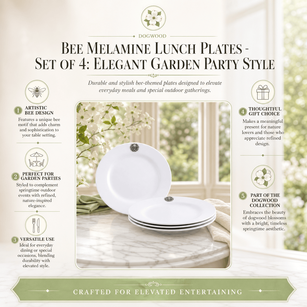 Arthur Court Butterfly Bee Melamine Lunch Plates - Set of 4