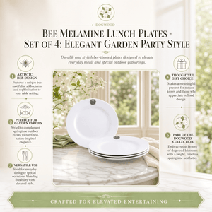 Arthur Court Butterfly Bee Melamine Lunch Plates - Set of 4