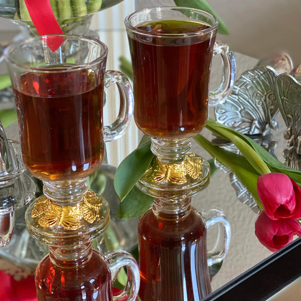 Arthur Court Butterfly Butterfly 24 Gold Plated Glass Mug