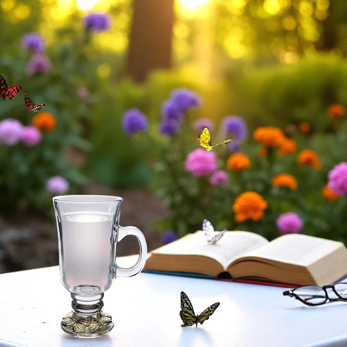 Arthur Court Butterfly Butterfly 24 Gold Plated Glass Mug