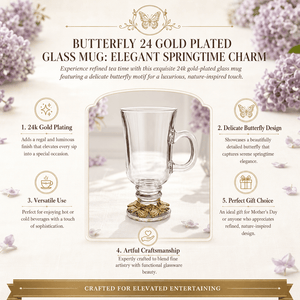 Arthur Court Butterfly Butterfly 24 Gold Plated Glass Mug