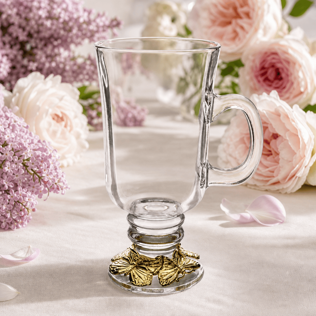Arthur Court Butterfly Butterfly 24 Gold Plated Glass Mug